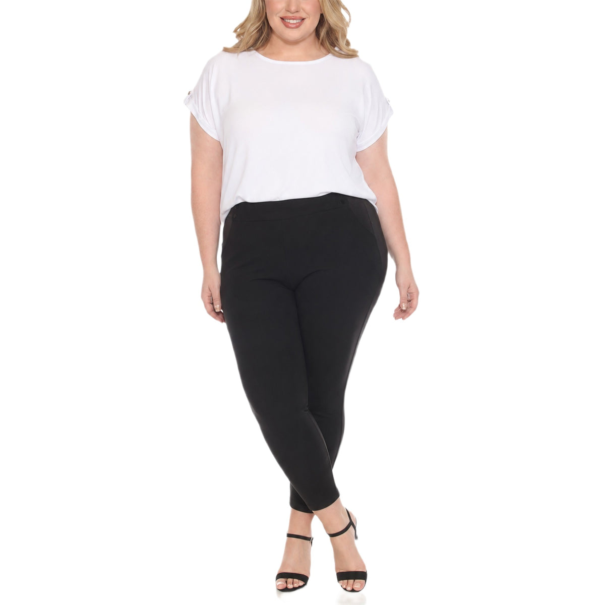 White Mark Women's Dolman Top and Scuba Pants Set