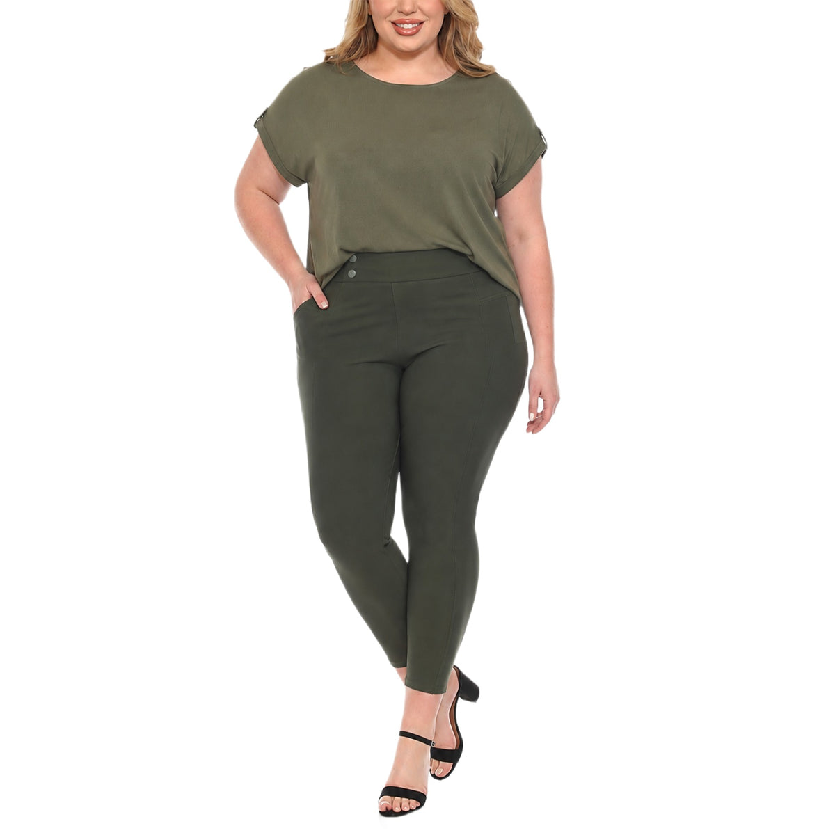 White Mark Women's Dolman Top and Scuba Pants Set