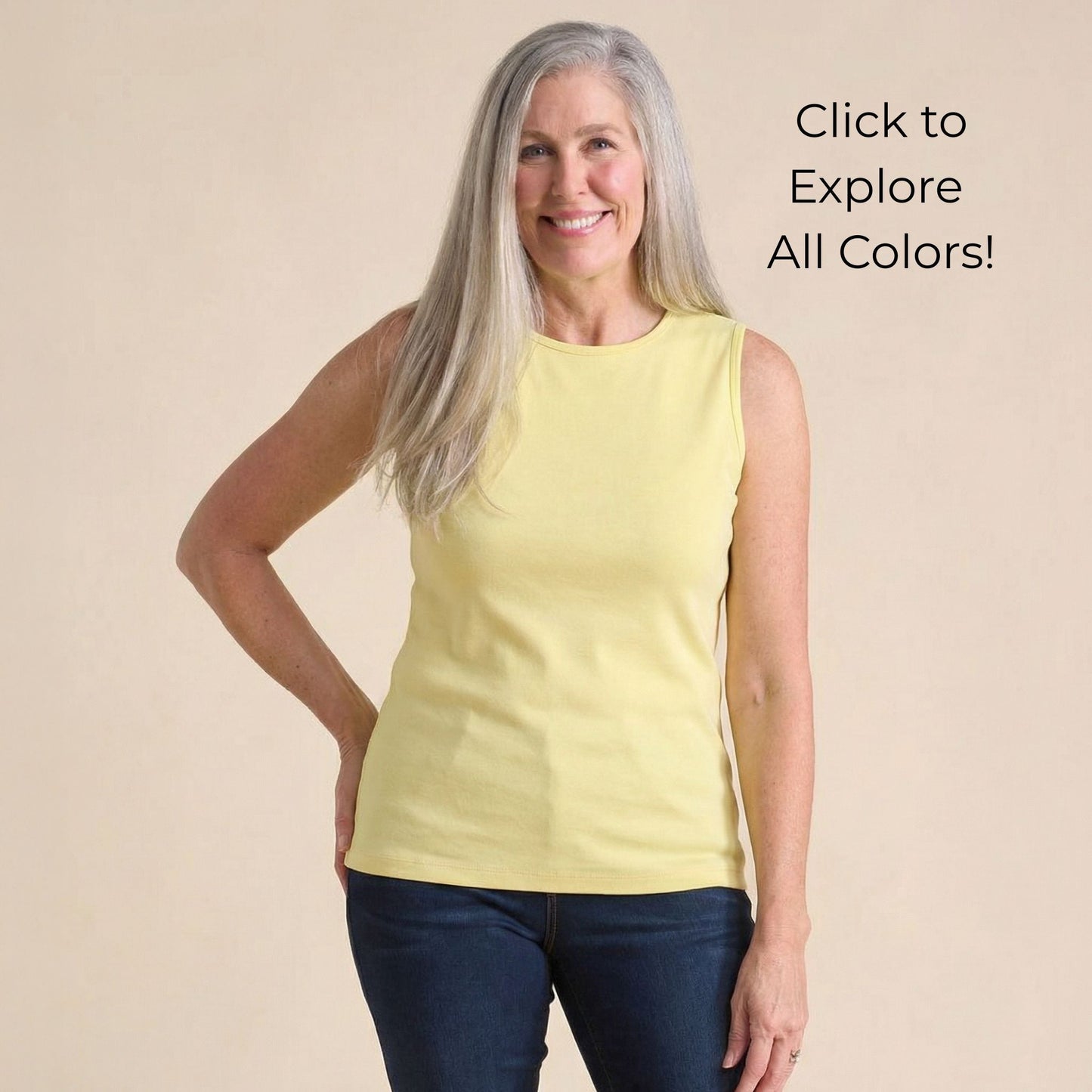 Christopher & Banks Women's Petite Sleeveless Crew Neck Perfect Tank