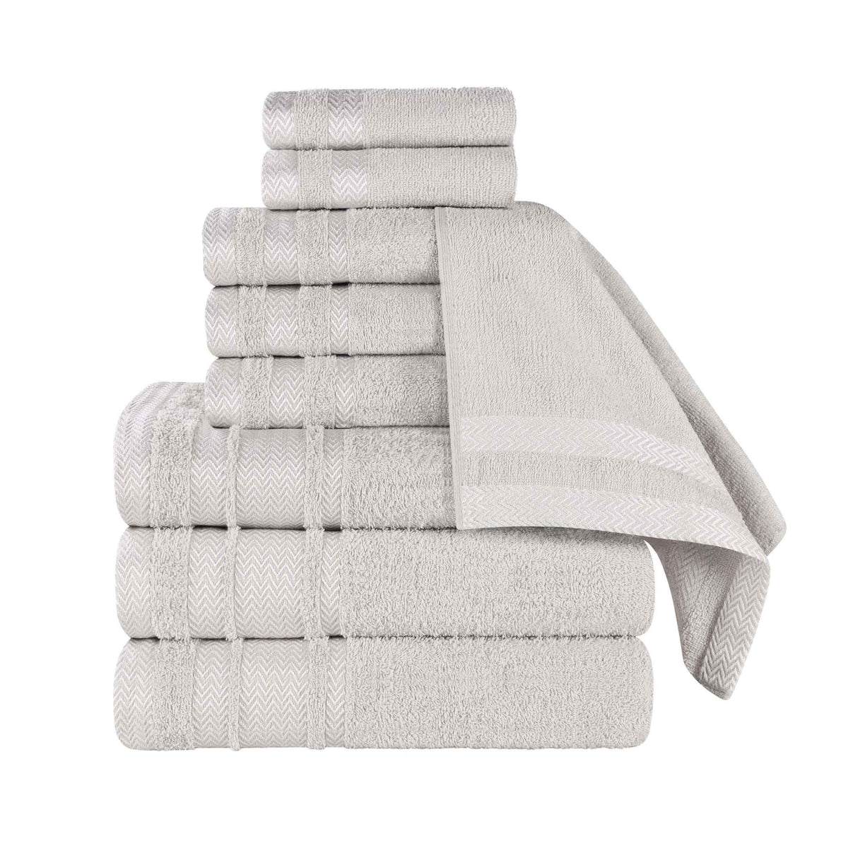 Superior "Hays" 100% Cotton Textured 9-Piece Towel Set