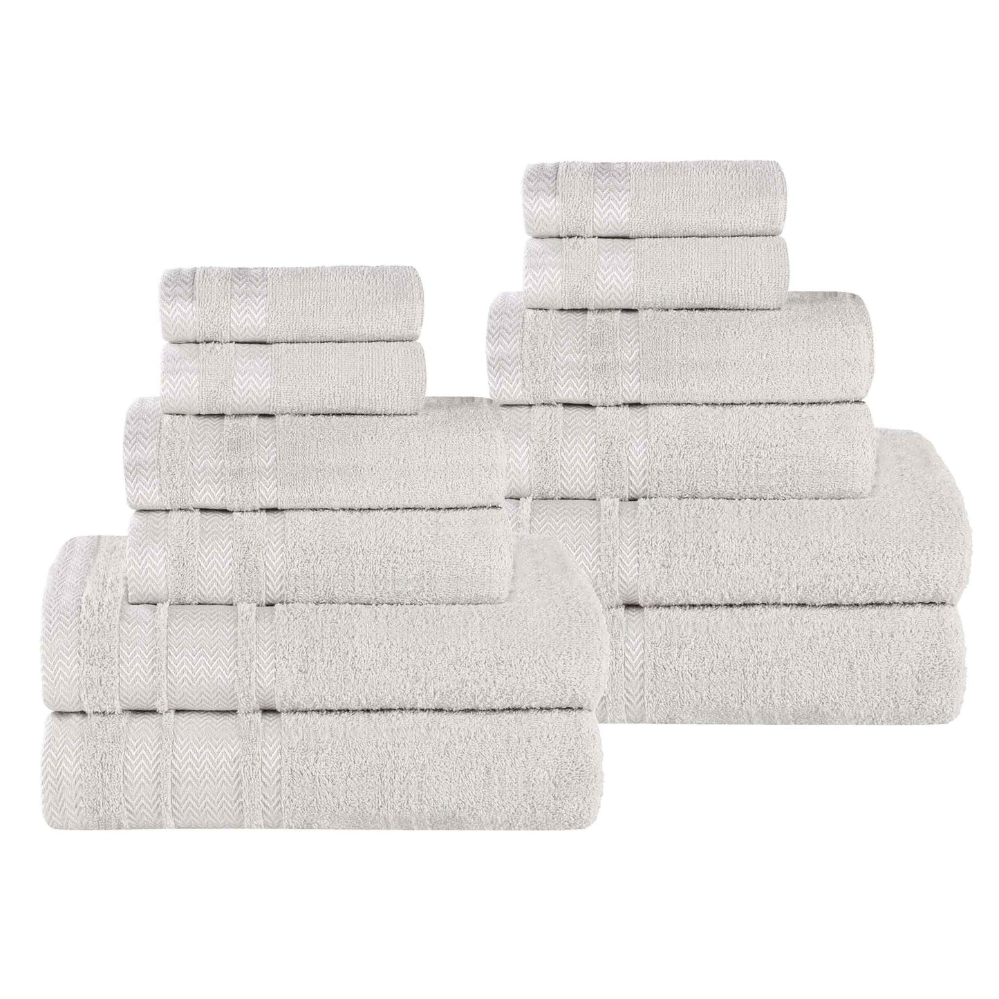 Superior "Hays" 100% Cotton Textured 12-Piece Towel Set