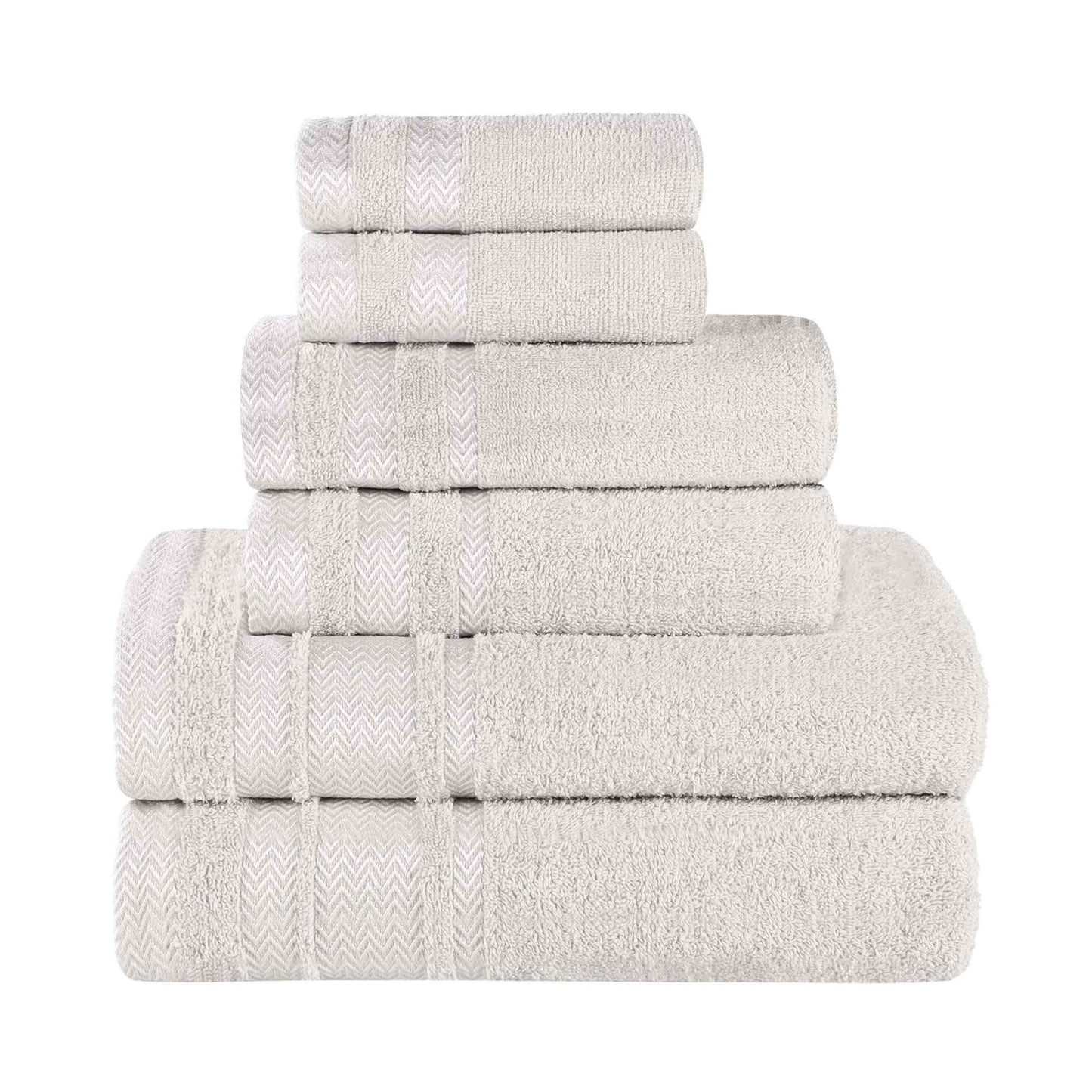 Superior "Hays" 100% Cotton Textured 6-Piece Towel Set