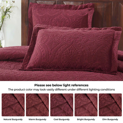 Superior "Aspen" Jacquard Floral Scalloped Edge Bedspread Set