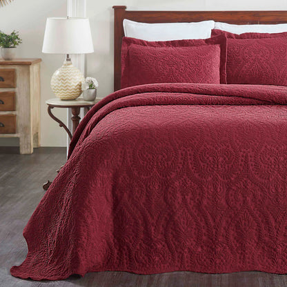 Superior "Aspen" Jacquard Floral Scalloped Edge Bedspread Set