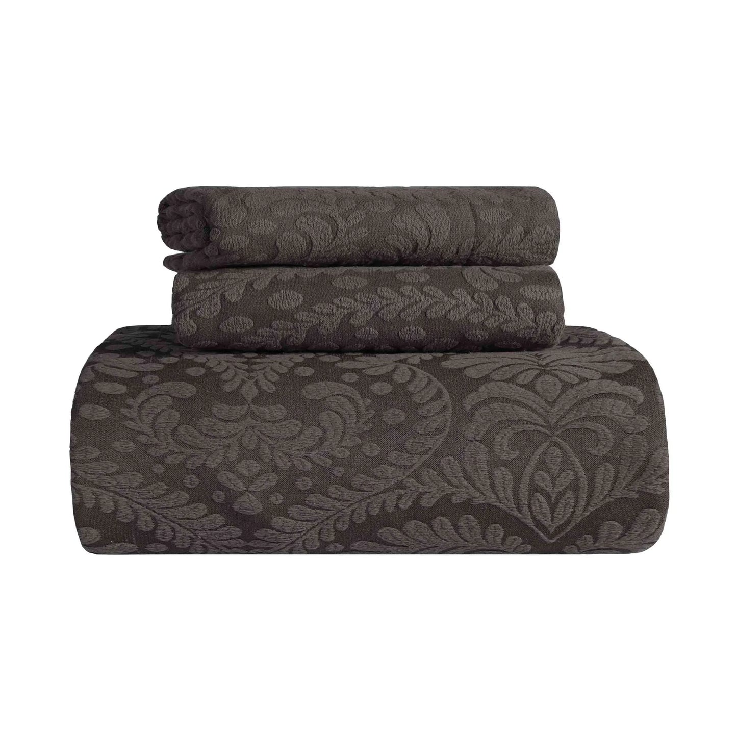 Superior "Aspen" Jacquard Floral Scalloped Edge Bedspread Set