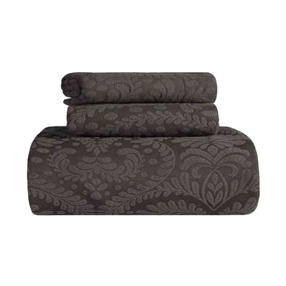 Superior "Aspen" Jacquard Floral Scalloped Edge Bedspread Set