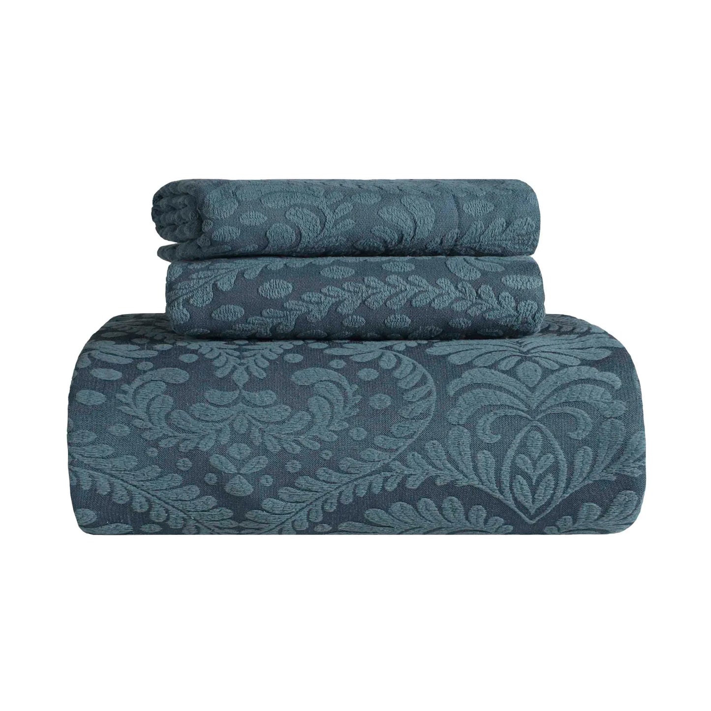 Superior "Aspen" Jacquard Floral Scalloped Edge Bedspread Set