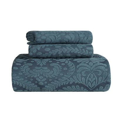 Superior "Aspen" Jacquard Floral Scalloped Edge Bedspread Set