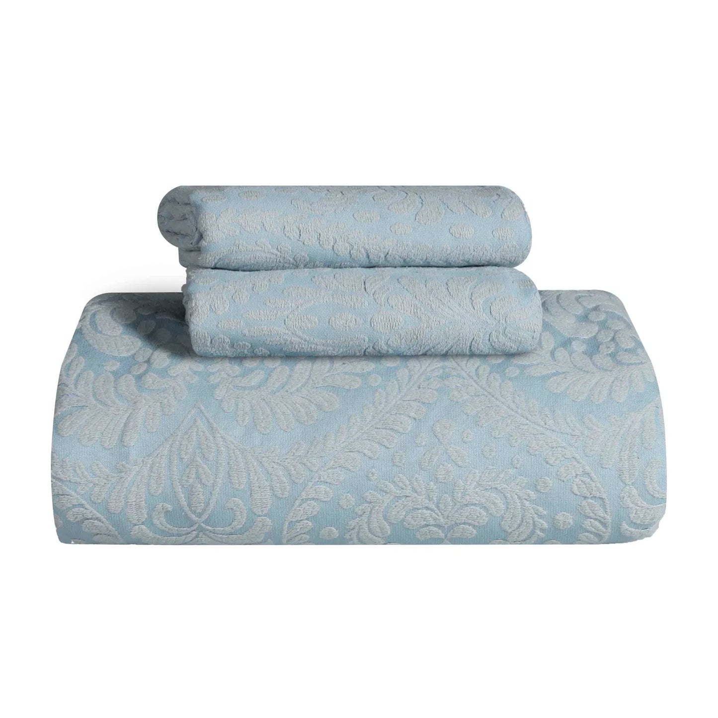 Superior "Aspen" Jacquard Floral Scalloped Edge Bedspread Set
