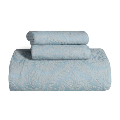 Superior "Aspen" Jacquard Floral Scalloped Edge Bedspread Set