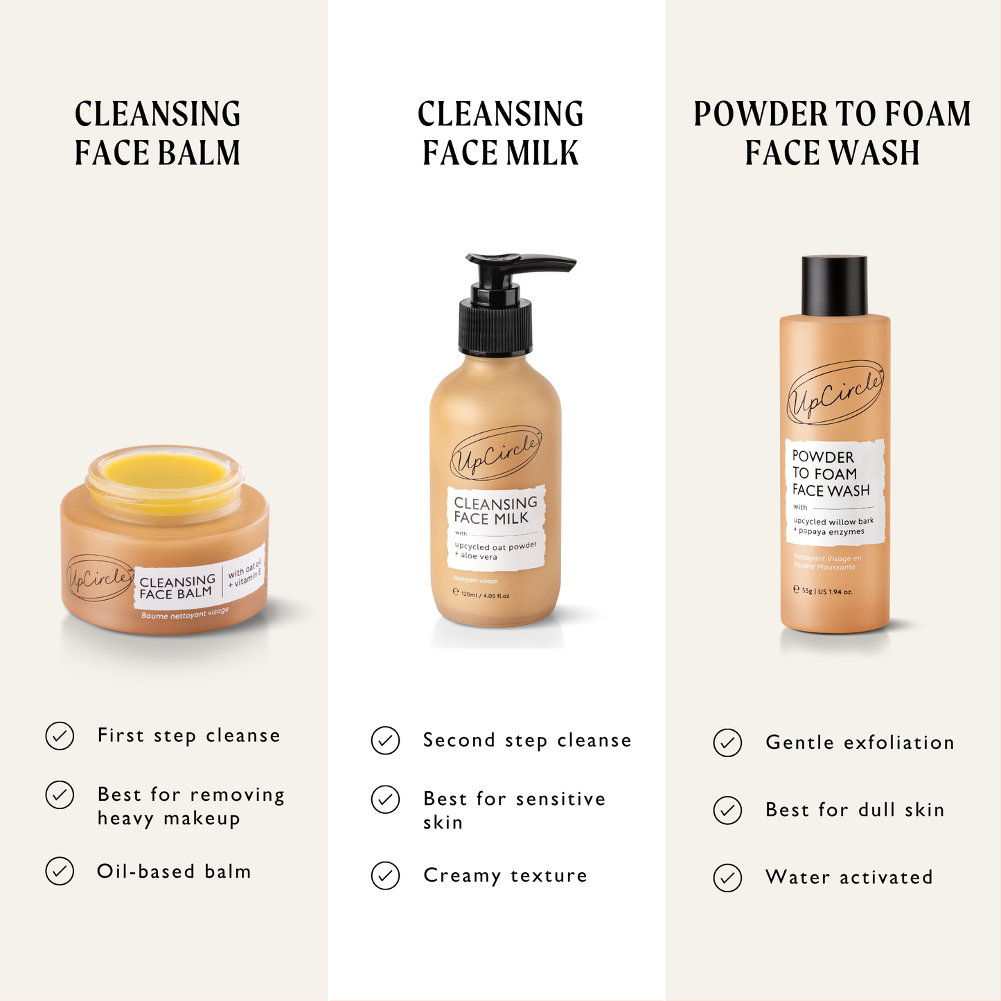 UpCircle Powder to Foam Face Wash with Willow Bark & Papaya Enzymes