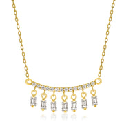 Beverly Hills Elegance 14K Gold 0.57ctw Diamond Fringe Bar Necklace