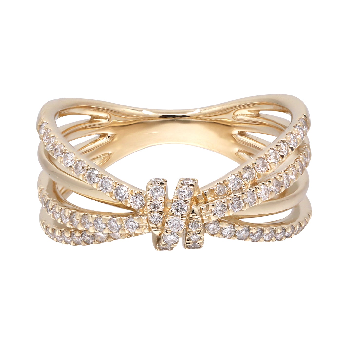 Beverly Hills Elegance 14K Gold 0.50ctw Diamond Coiled Knot Ring