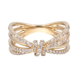 Beverly Hills Elegance 14K Gold 0.50ctw Diamond Coiled Knot Ring