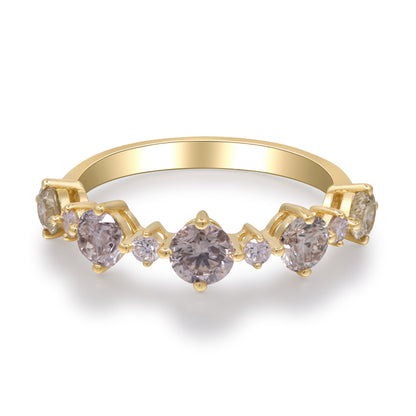 Beverly Hills Elegance 14K Gold 1.21ctw Multi-Color Diamond Band Ring