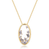 Beverly Hills Elegance 14K Gold 0.46ctw Diamond Scattered Frame Pendant with Chain