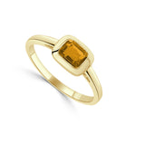 Sabrina Designs 14K Gold Emerald-Cut Citrine Bezel Set Ring