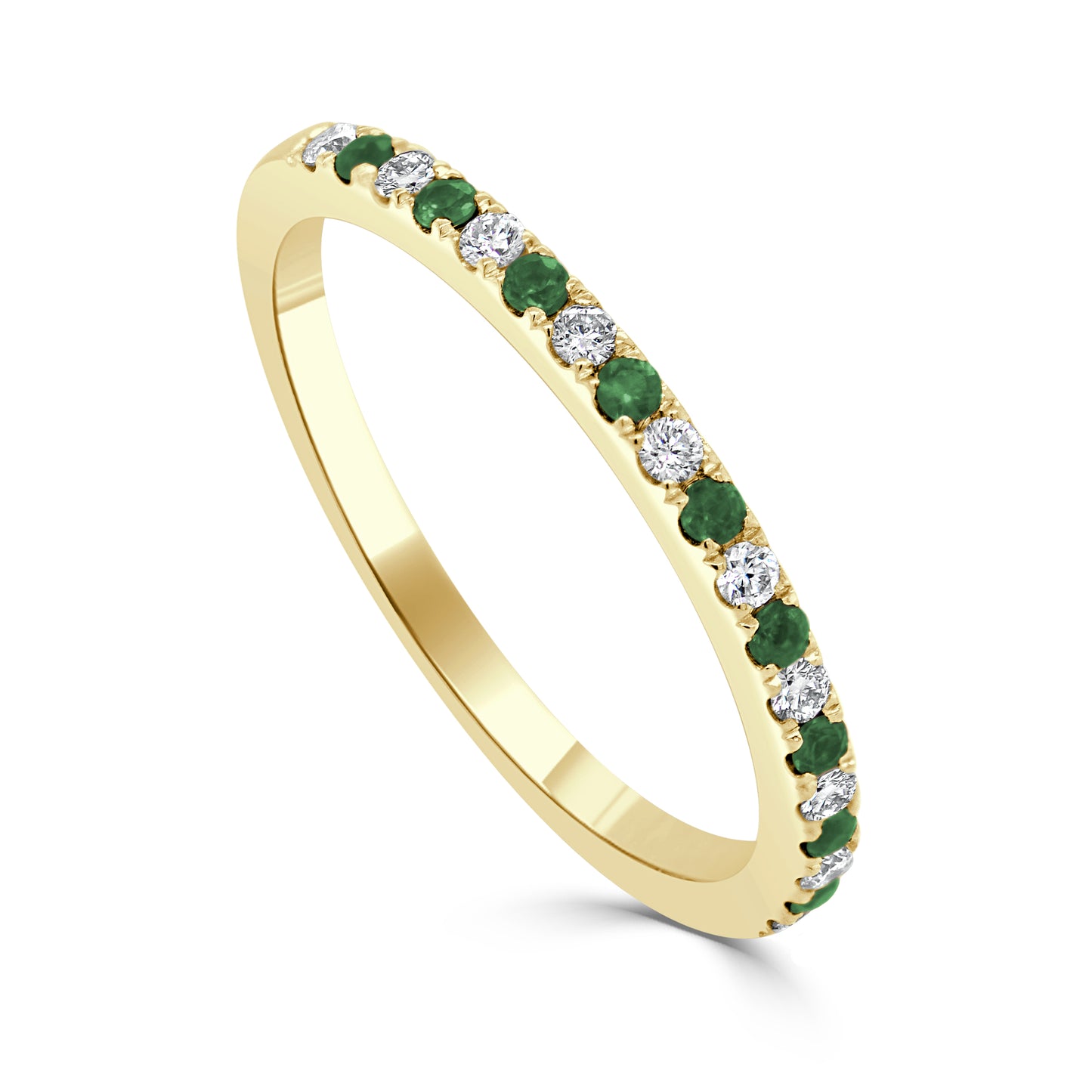 Sabrina Designs 14K Gold Precious Gemstone & Diamond Alternating Half Band Ring