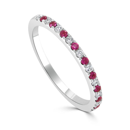 Sabrina Designs 14K Gold Precious Gemstone & Diamond Alternating Half Band Ring