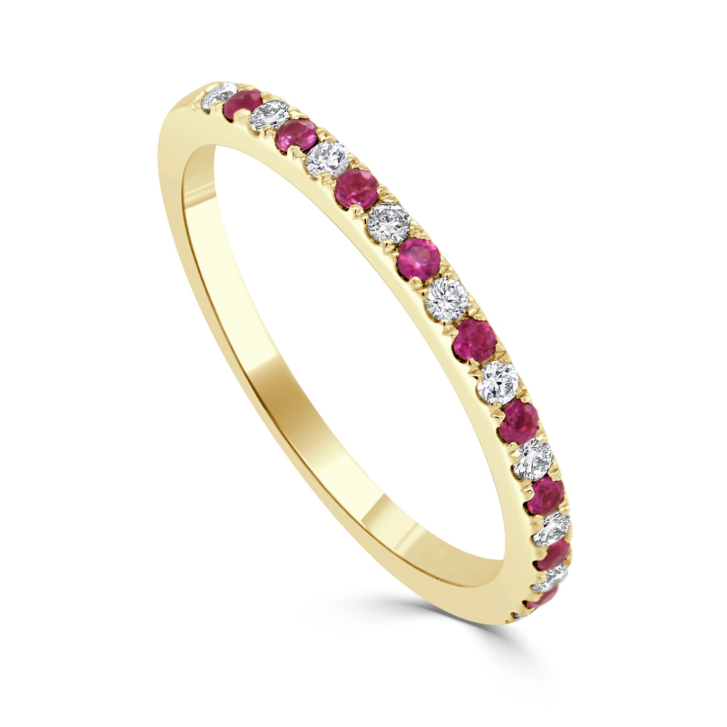 Sabrina Designs 14K Gold Precious Gemstone & Diamond Alternating Half Band Ring