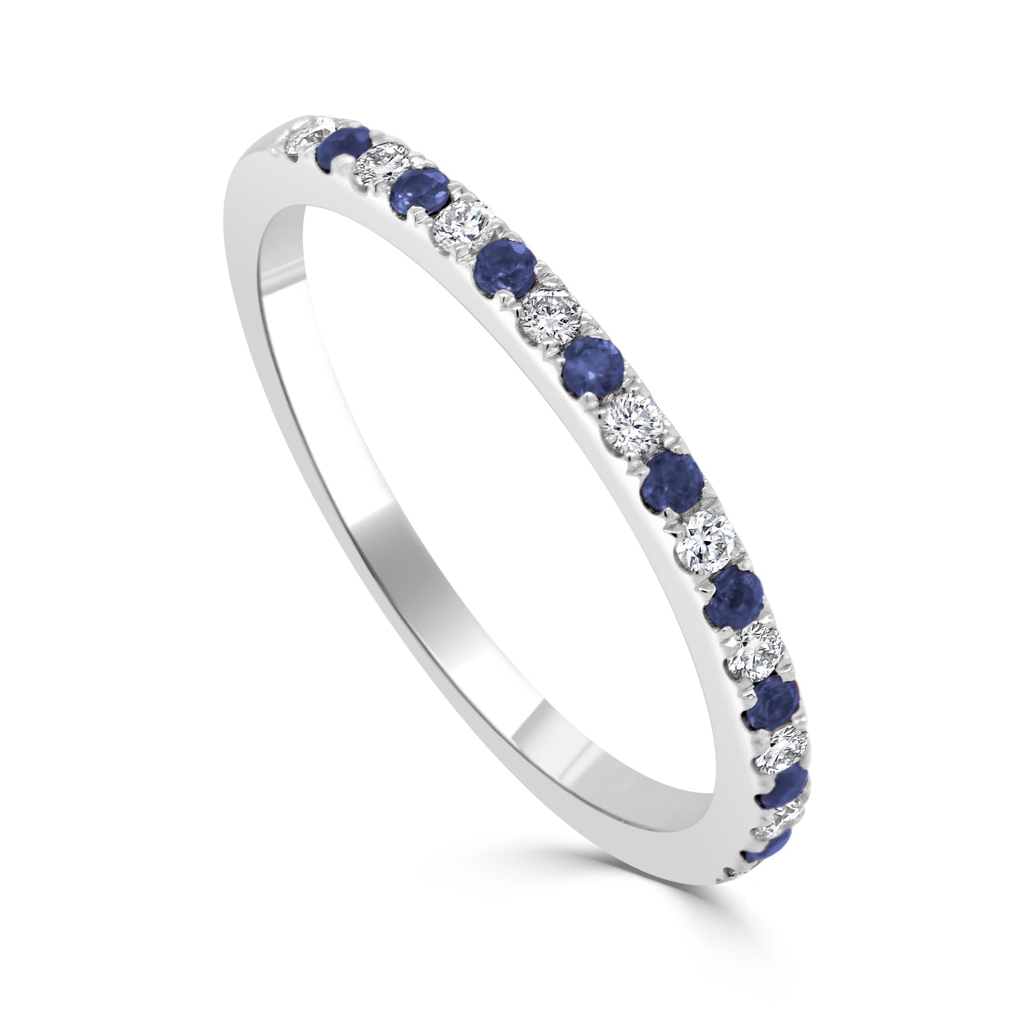 Sabrina Designs 14K Gold Precious Gemstone & Diamond Alternating Half Band Ring