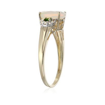 Gilded Lane 10K Gold Ethiopian Opal & Exotic Gemstone Ring