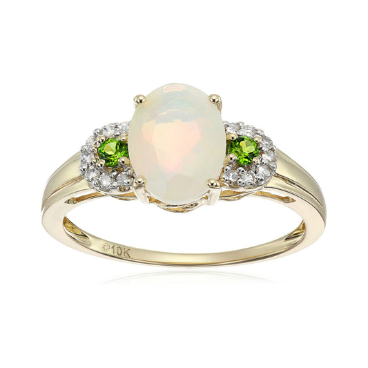 Gilded Lane 10K Gold Ethiopian Opal & Exotic Gemstone Ring