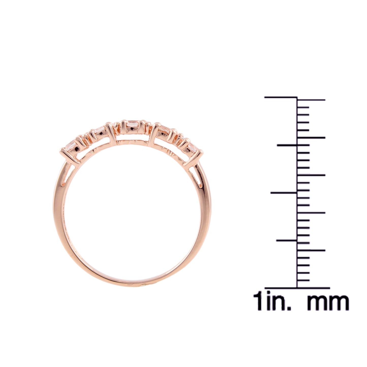 Gilded Lane 10K Gold 5-Stone Gem & Diamond Accent Band Ring