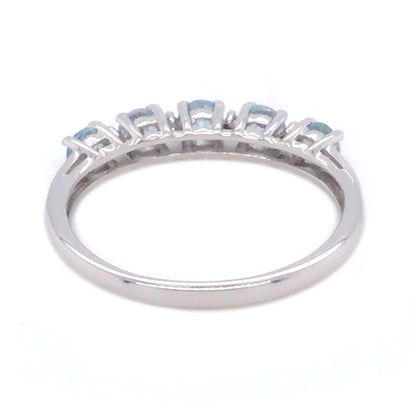 Gilded Lane 10K Gold 5-Stone Gem & Diamond Accent Band Ring