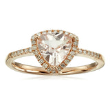 Gilded Lane 14K Gold 7mm Trillion Morganite & Diamond Ring