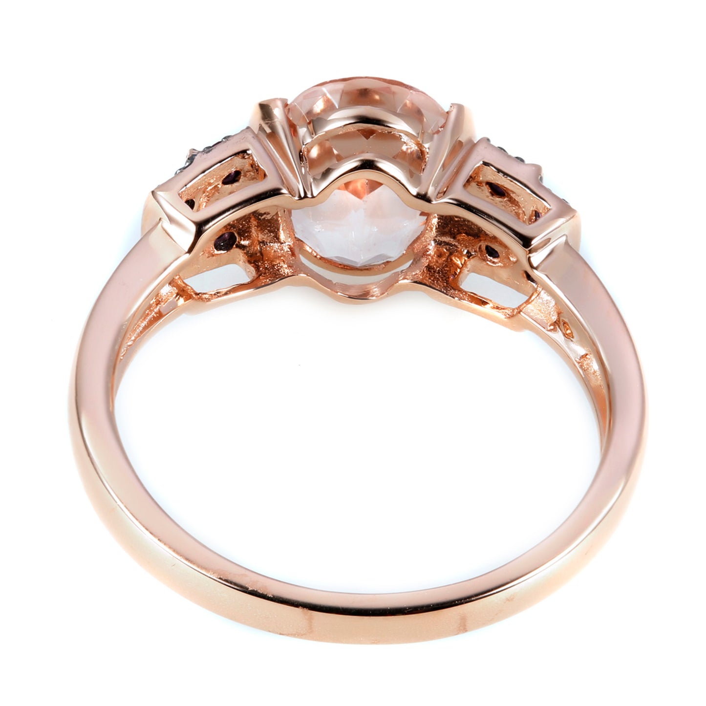 Gilded Lane 10K Gold 9x7mm Morganite & Rhodolite Ring