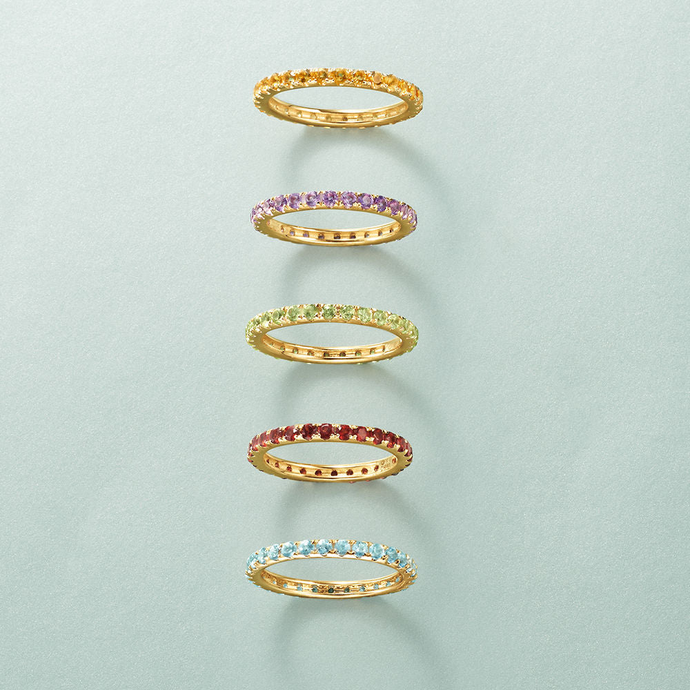 Gilded Lane 14K Gold Gemstone Eternity Band Ring
