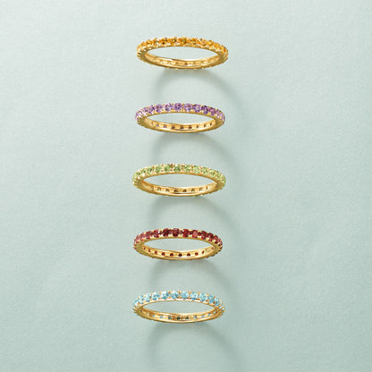 Gilded Lane 14K Gold Gemstone Eternity Band Ring