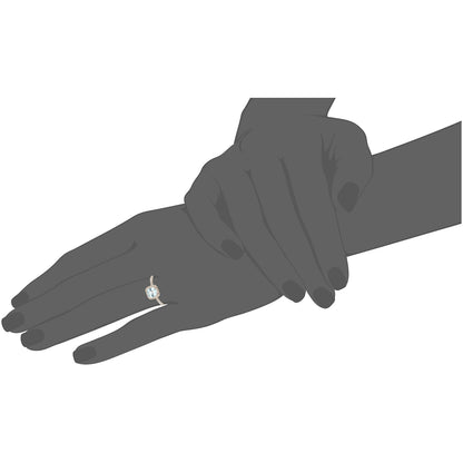 Gilded Lane 10K Gold 6.5mm Cushion Cut Gem & Diamond Ring