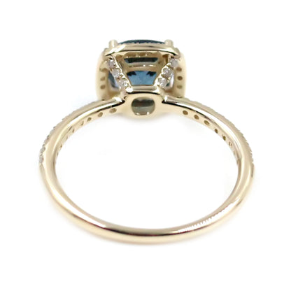 Gilded Lane 10K Gold 6.5mm Cushion Cut Gem & Diamond Ring