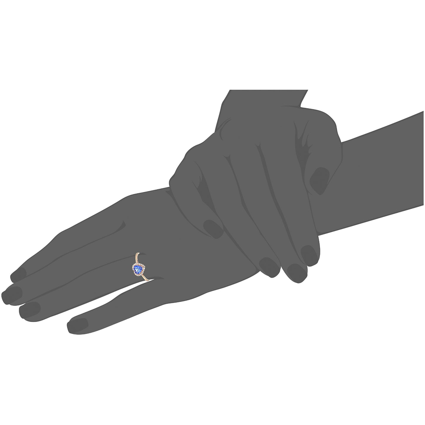 Gilded Lane 10K Gold 6mm Heart-Shaped Gem & Diamond Ring