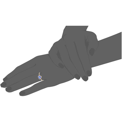 Gilded Lane 10K Gold 6mm Heart-Shaped Gem & Diamond Ring