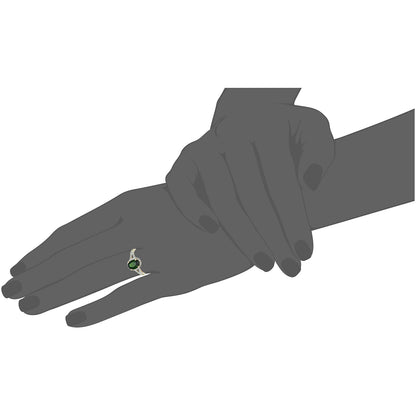 Gilded Lane 10K Gold 9x7mm Gem & Diamond Ring