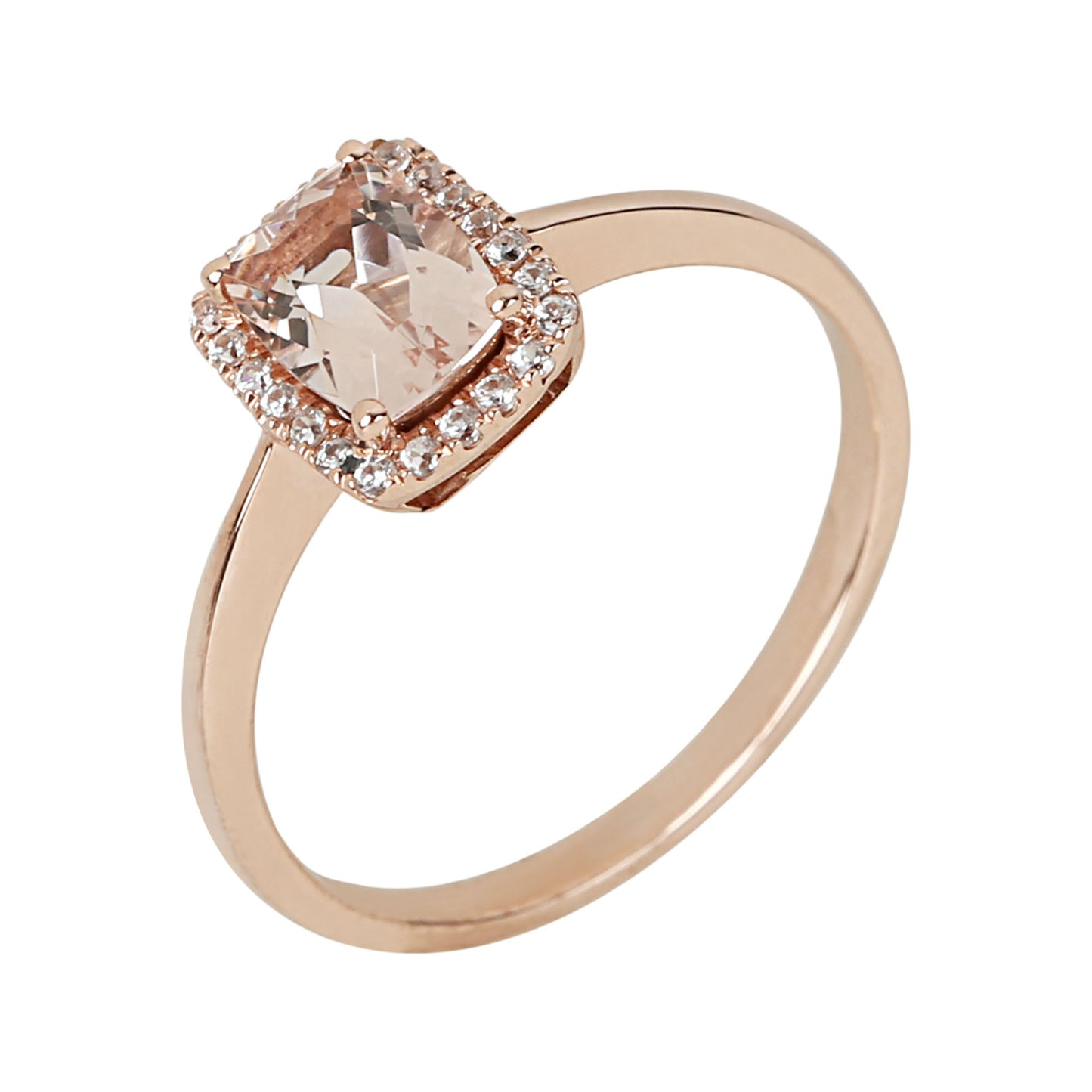 Gilded Lane 10K Gold 7x5mm Cushion-Cut Gem & Diamond Halo Ring