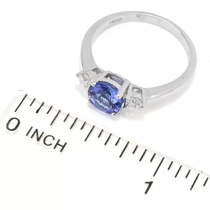 Gilded Lane 14K Gold 6.5mm Round Gem & Diamond Ring