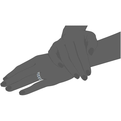 Gilded Lane 14K Gold Precious Gem & Diamond Triple-Row Ring