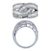 Morris & David 14K Gold 1.50ctw Diamond Interlocking Crossover Ring