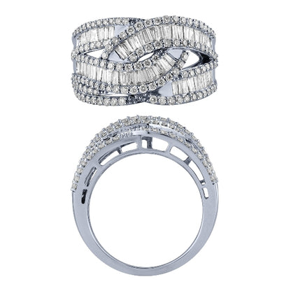 Morris & David 14K Gold 1.50ctw Diamond Interlocking Crossover Ring