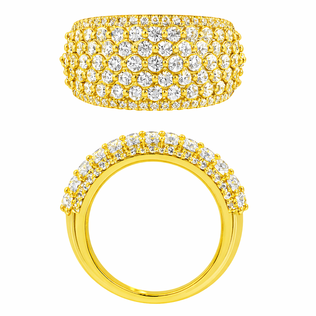 Morris & David 14K Gold 2.00ctw Diamond Pave Wide Band Ring