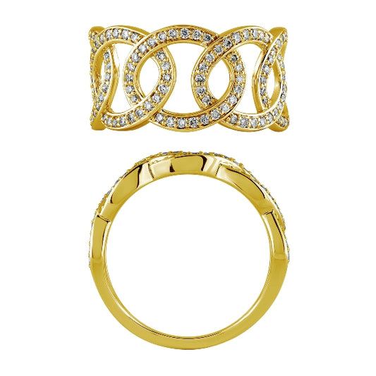 Morris & David 14K Gold 0.50ctw Diamond Woven Loops Band Ring