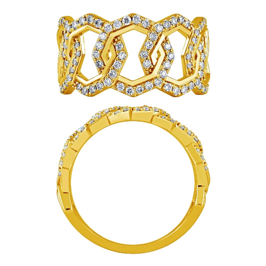 Morris & David 14K Gold 0.50ctw Diamond Interlocking Octagon Ring