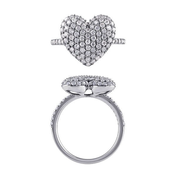 Morris & David 14K Gold 1.00ctw Diamond Pave Heart Ring