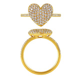 Morris & David 14K Gold 0.50ctw Diamond Pave Heart Ring