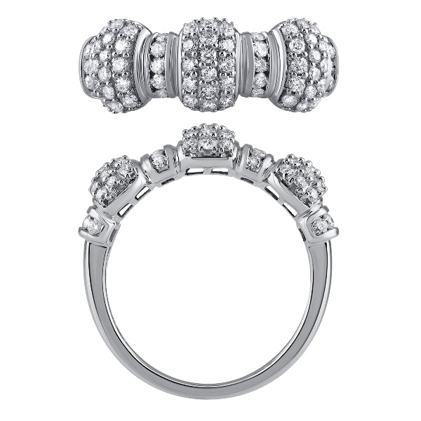 Morris & David 14K Gold 0.75ctw Diamond Triple Station Band Ring