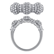 Morris & David 14K Gold 0.75ctw Diamond Triple Station Band Ring